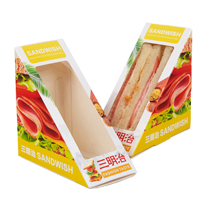 Custom Printed Single Sandwich To Go Box with Window